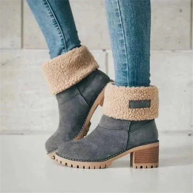 Juliana™ | Warm Winter Boots with Fold-Over Collar